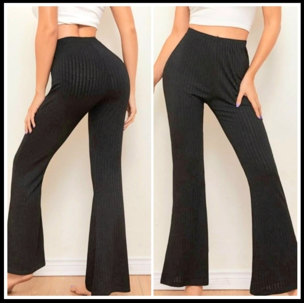 High Waist Black Flare Pants